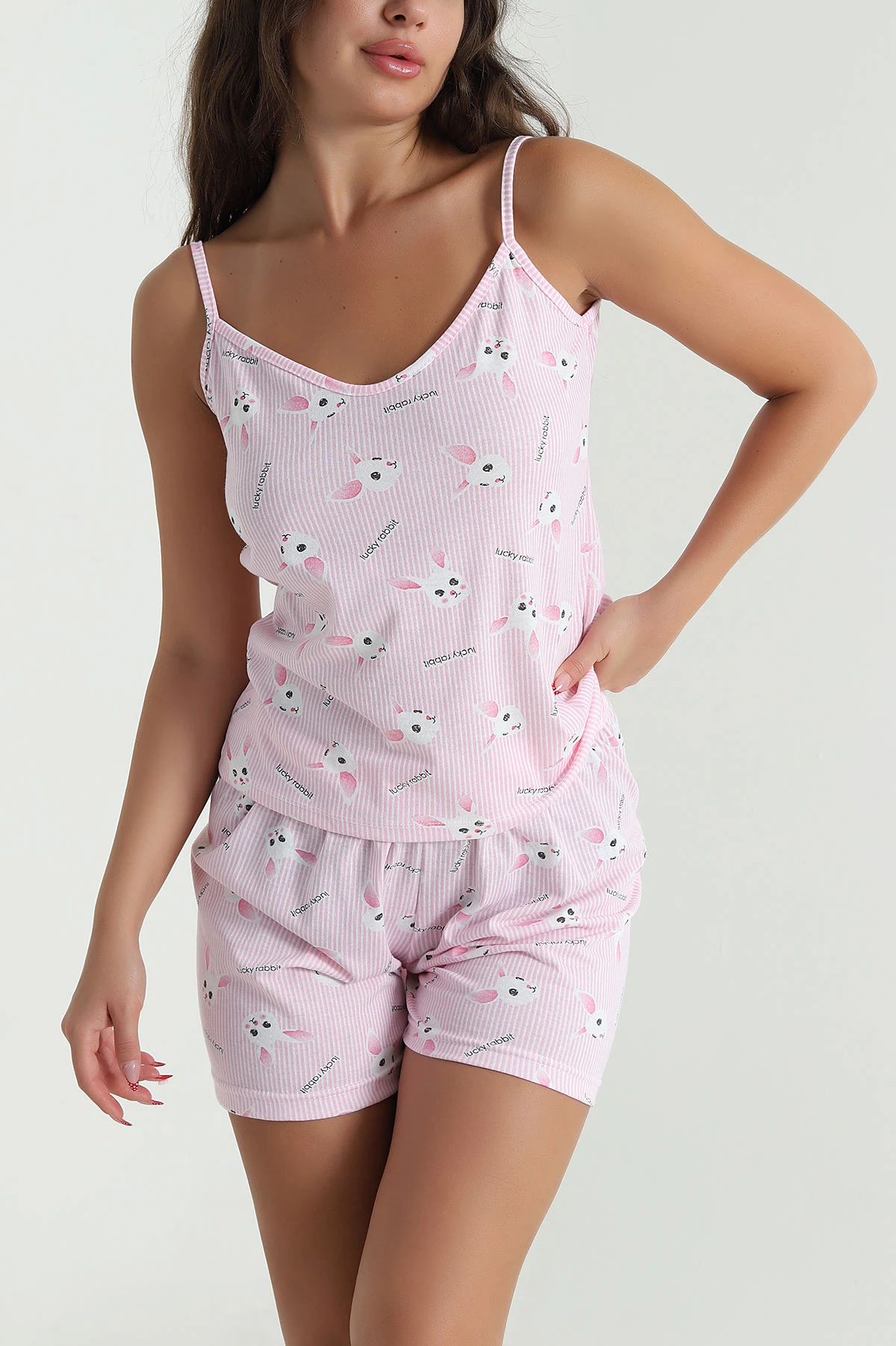Pembe Askılı Süprem Kadın Pijama Takımı 476143