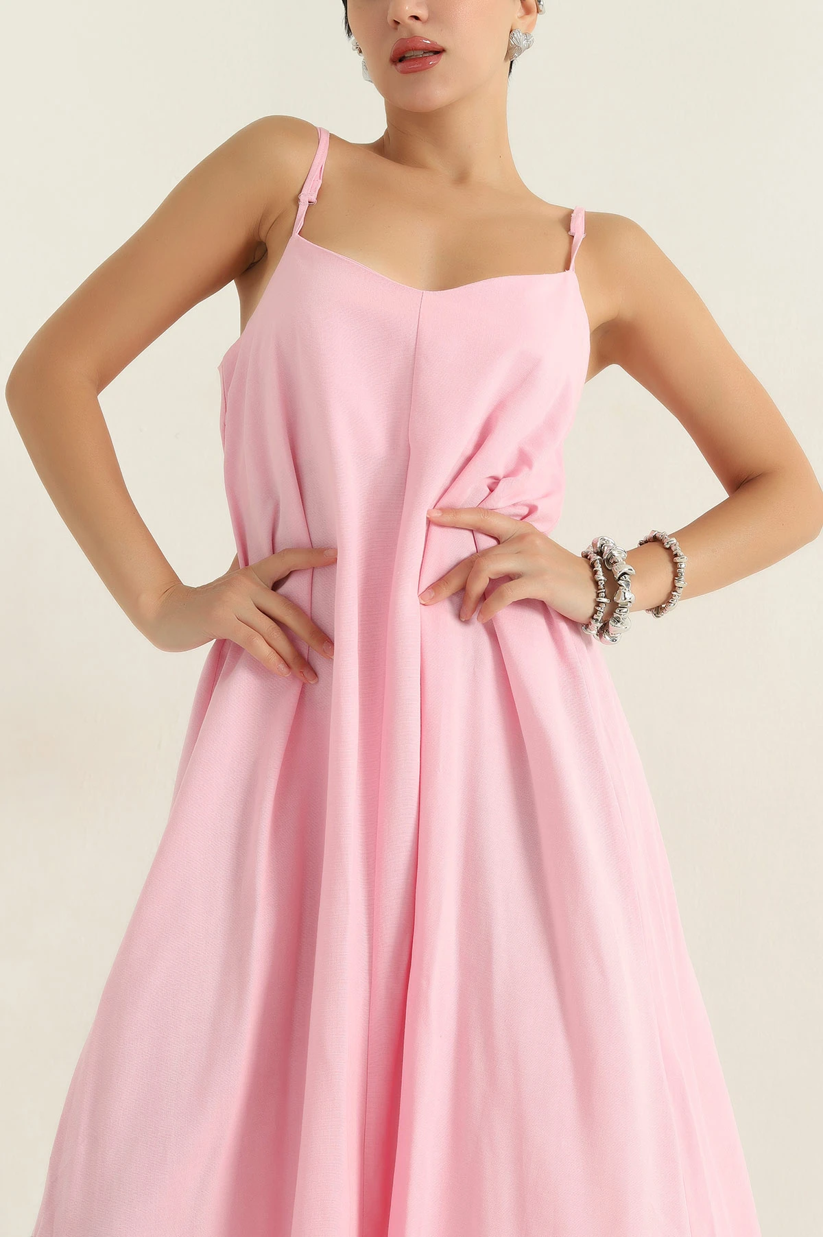 Pembe Askılı Terni Salaş Kadın Elbise 368344
