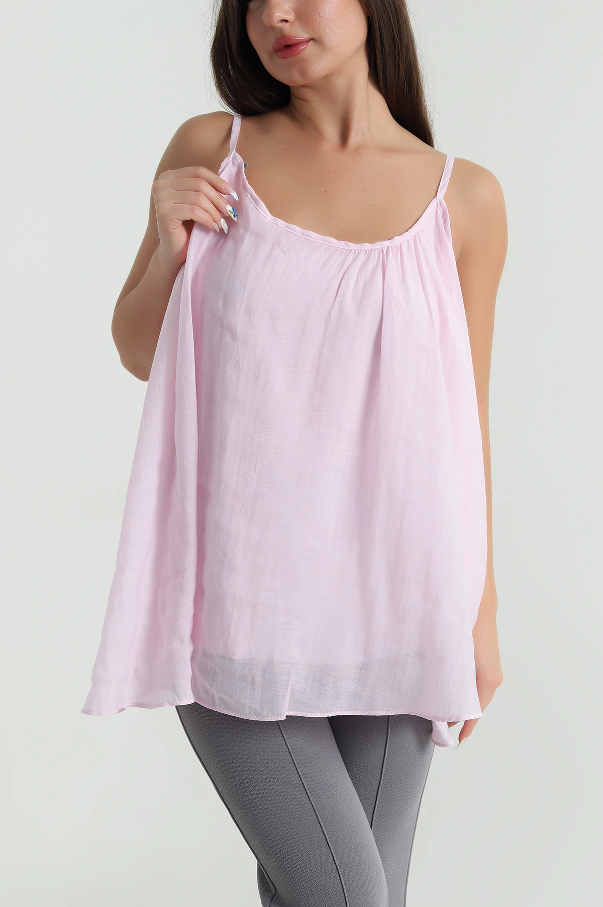 Pembe Astarlı Tensel Modal Kadın Bluz 484063