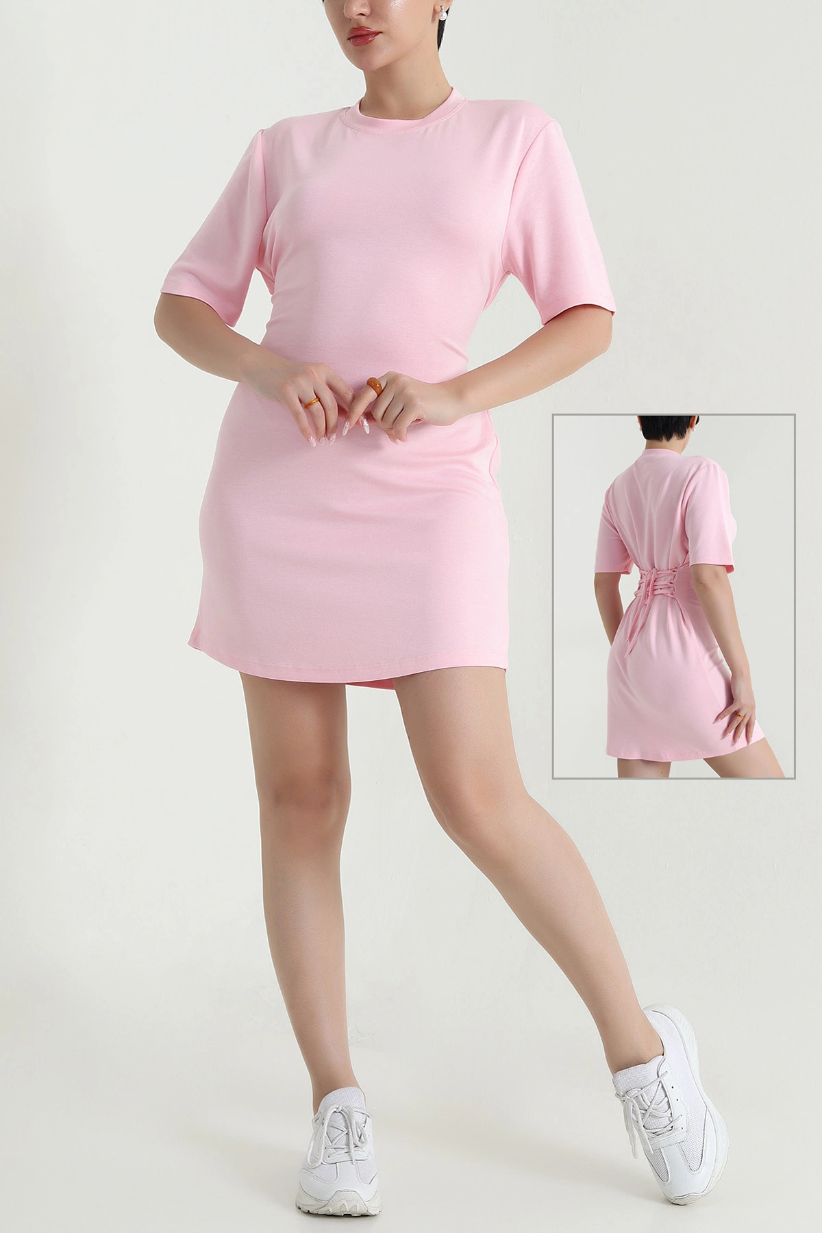 Pembe Bağlamalı Oysho Kadın Elbise 464065