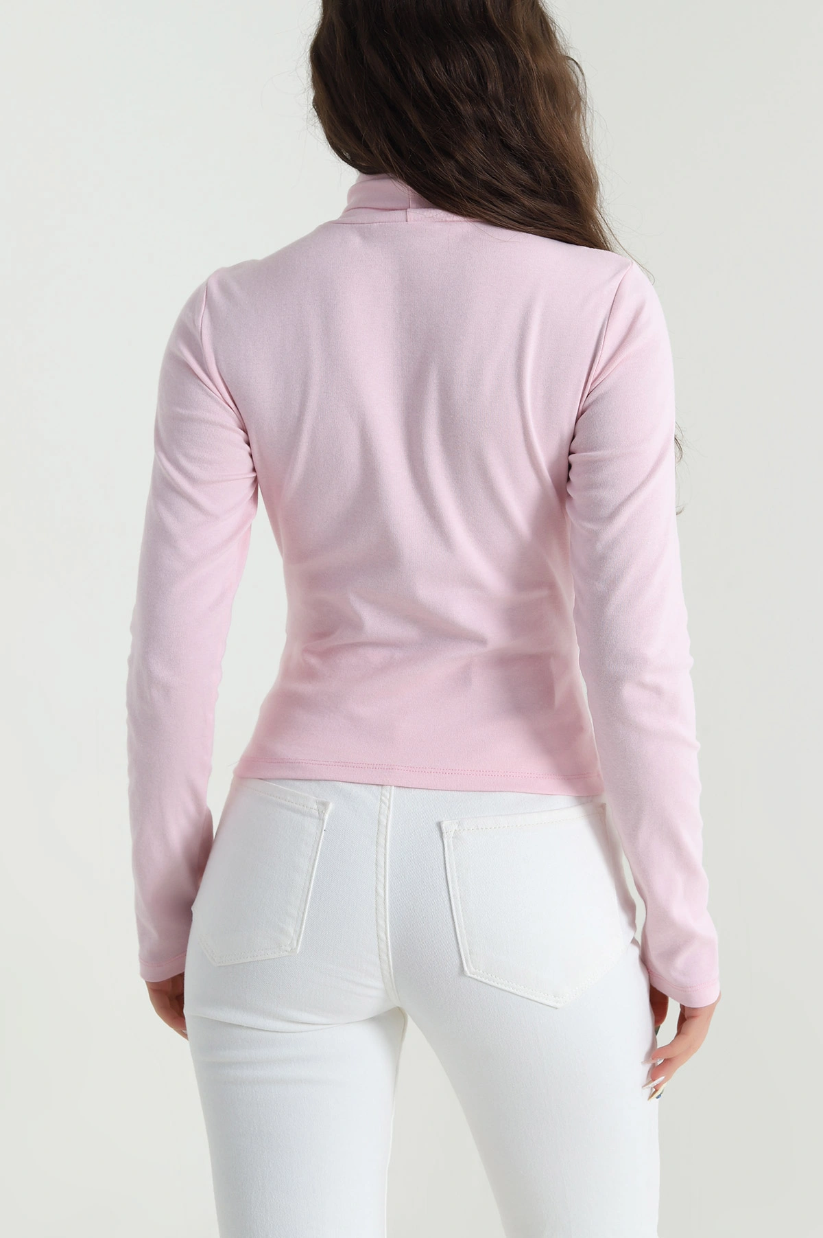 Pembe Balıkçı Yaka Kadın Body Bluz 483146