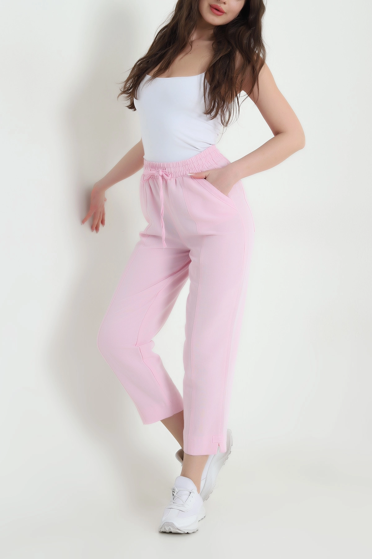 Pembe Balıksırtı Detay Terni Kadın Pantolon 454753
