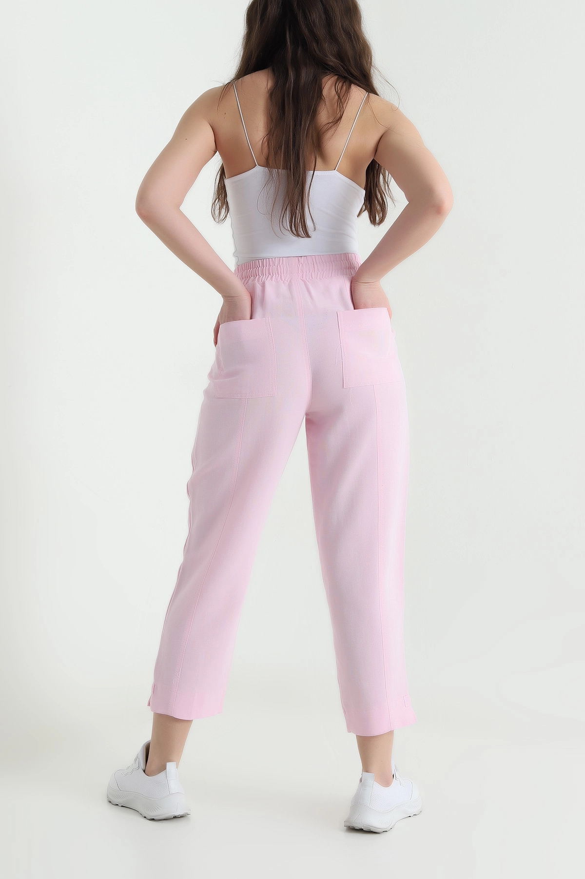 Pembe Balıksırtı Detay Terni Kadın Pantolon 454753