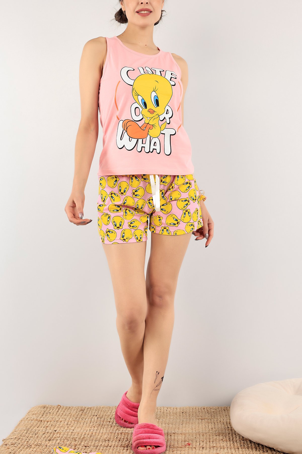 Pembe Baskılı Bayan Pijama Takımı 115549