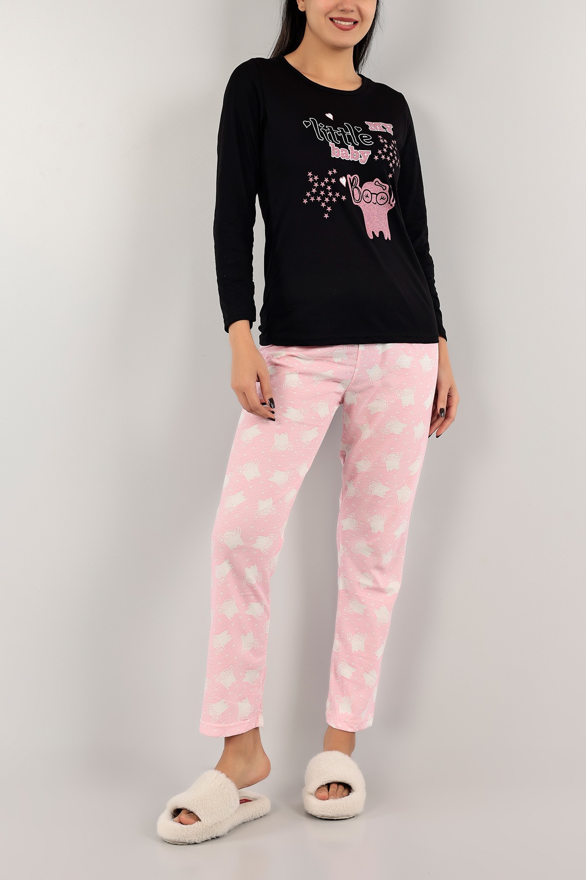 Pembe Baskılı Bayan Pijama Takımı 140854