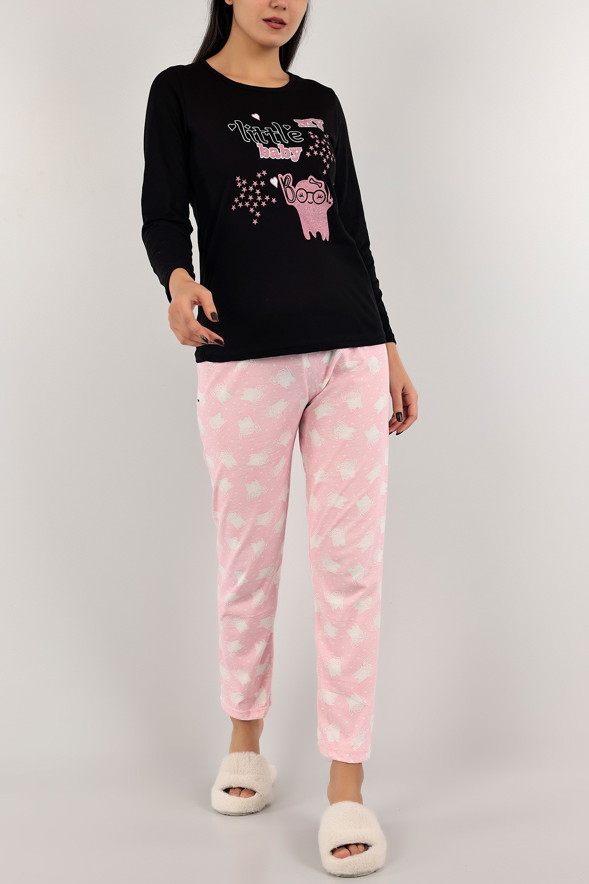 Pembe Baskılı Bayan Pijama Takımı 140854