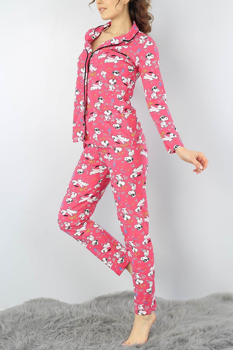 Pembe Baskılı Bayan Pijama Takımı 52861