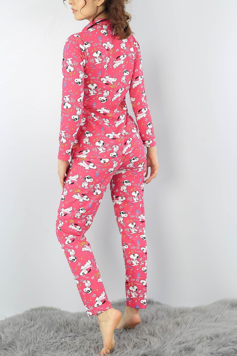 Pembe Baskılı Bayan Pijama Takımı 52861