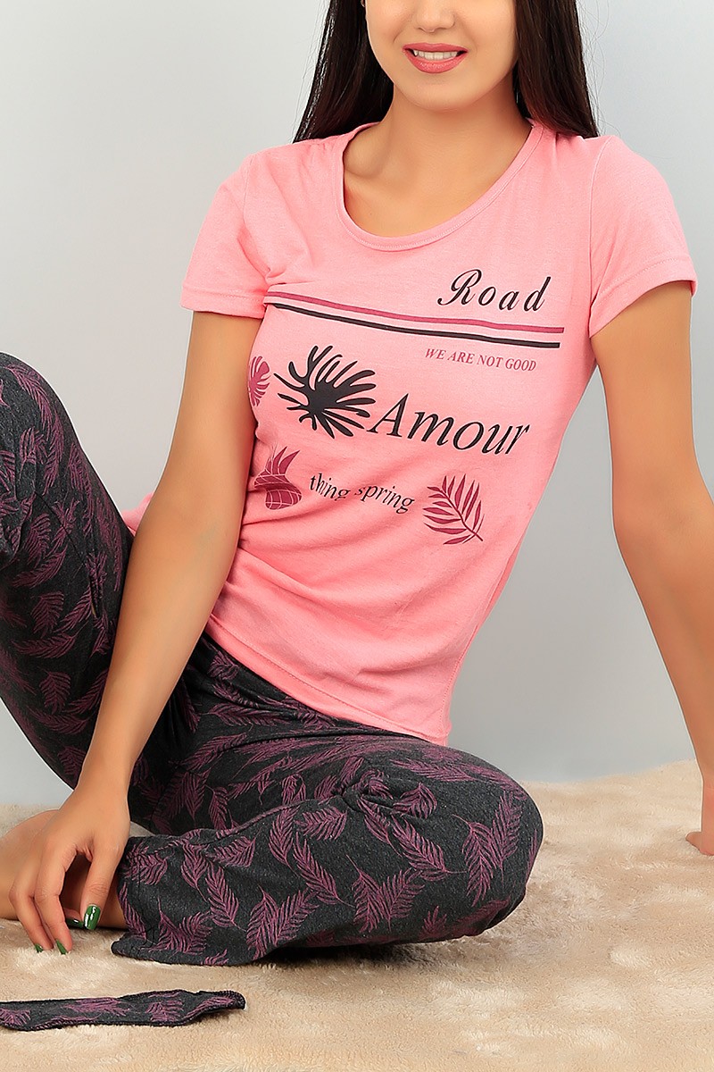 Pembe Baskılı Bayan Pijama Takımı 73476