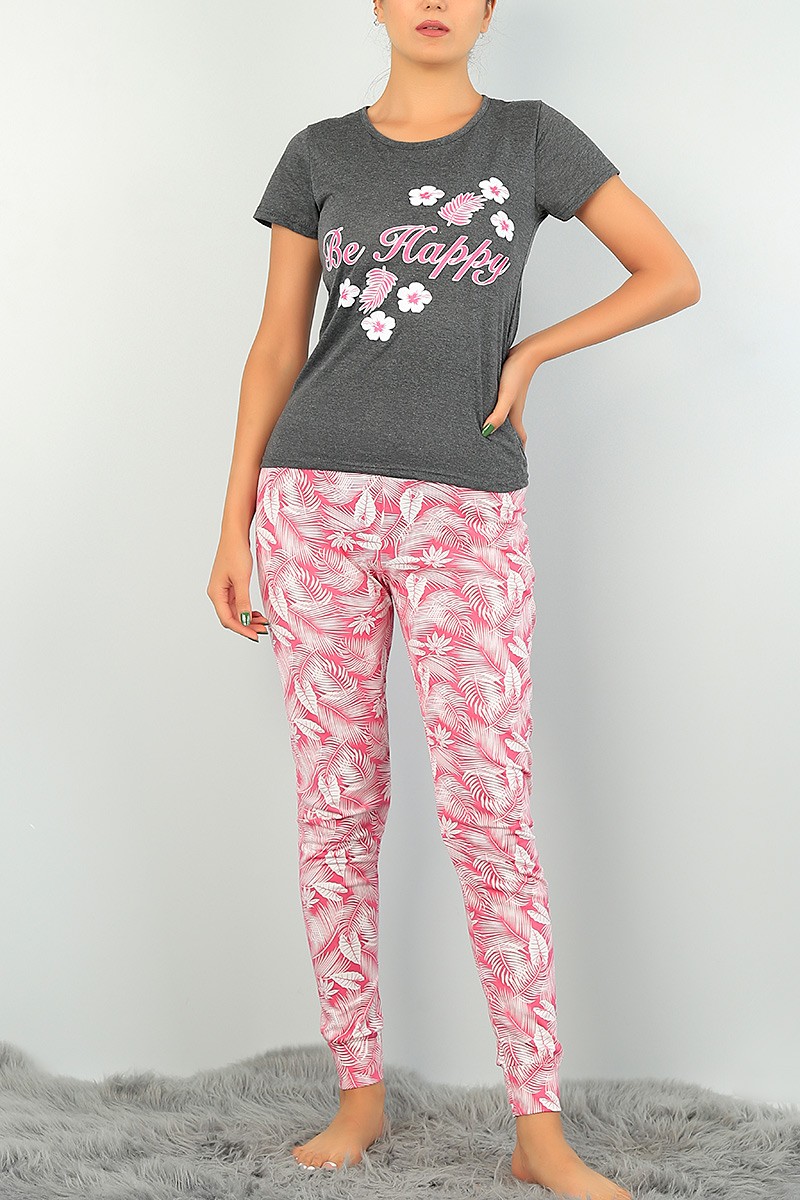 Pembe Baskılı Bayan Pijama Takımı 73549