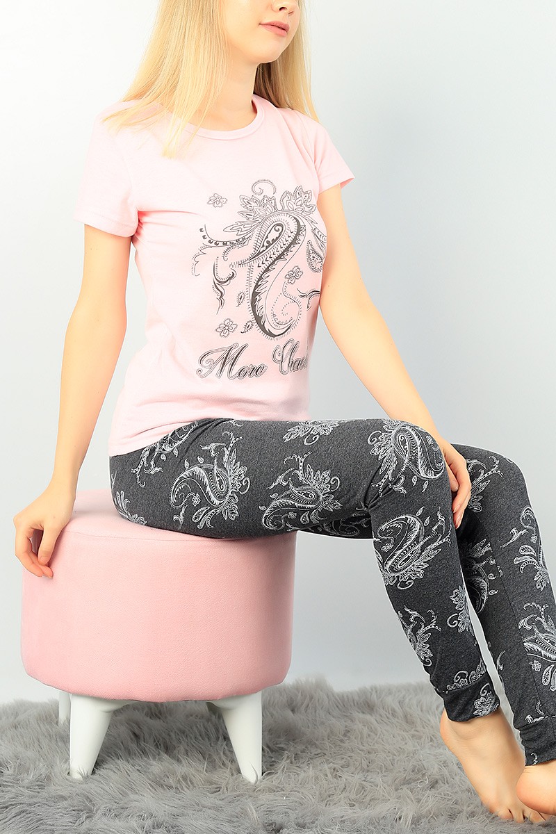 Pembe Baskılı Bayan Pijama Takımı 73588