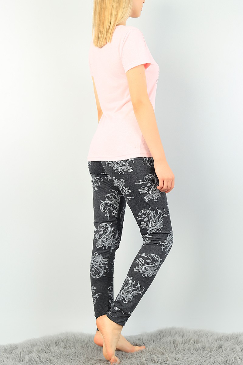 Pembe Baskılı Bayan Pijama Takımı 73588