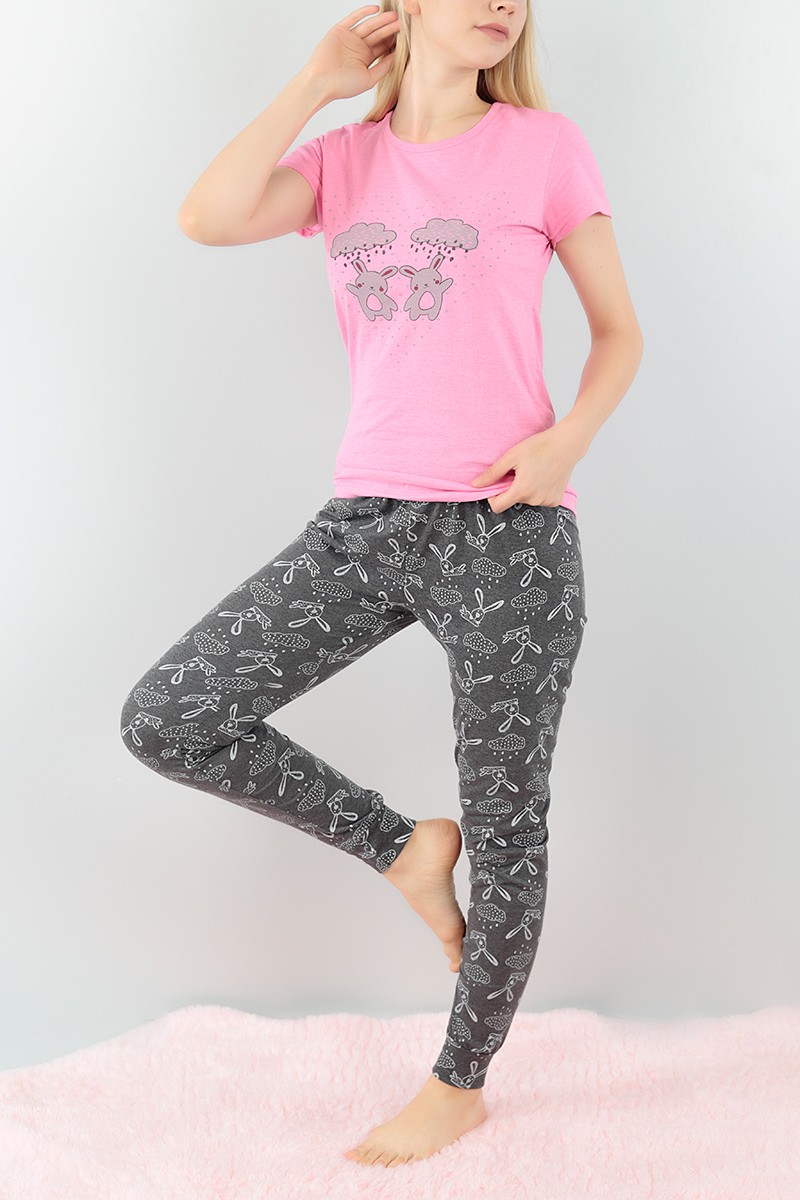 Pembe Baskılı Bayan Pijama Takımı 73626