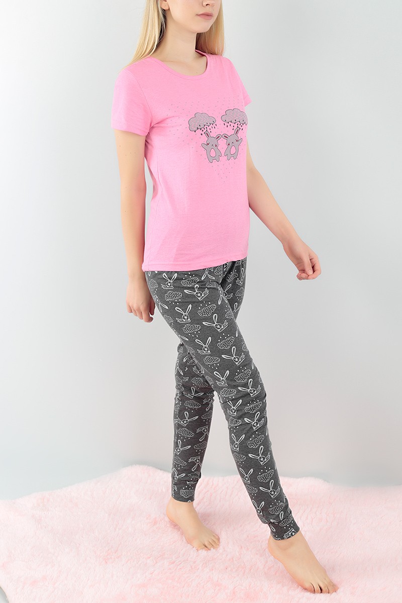 Pembe Baskılı Bayan Pijama Takımı 73626