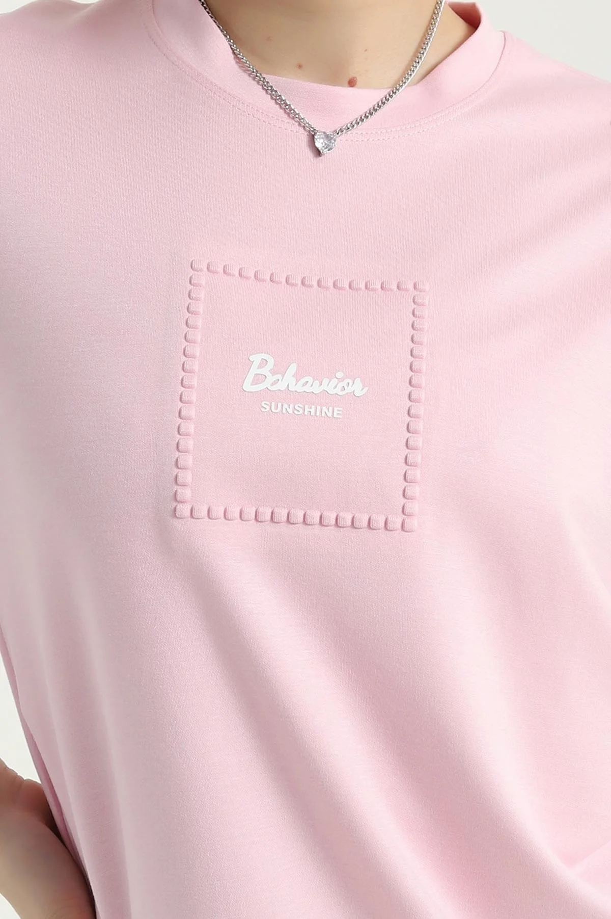 Pembe Baskılı İnterlok Kadın Tişört 435330