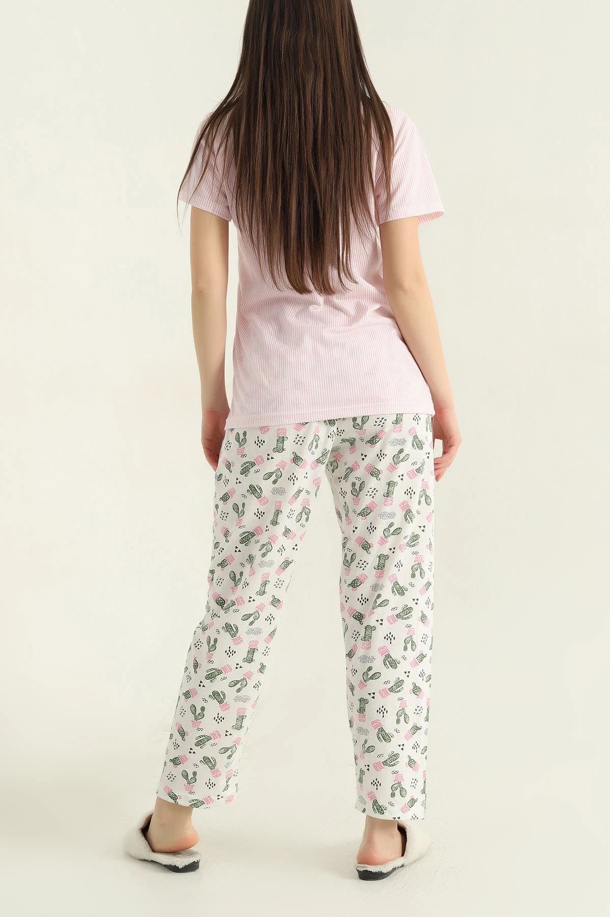 Pembe Baskılı Kadın Pijama Takımı 357152