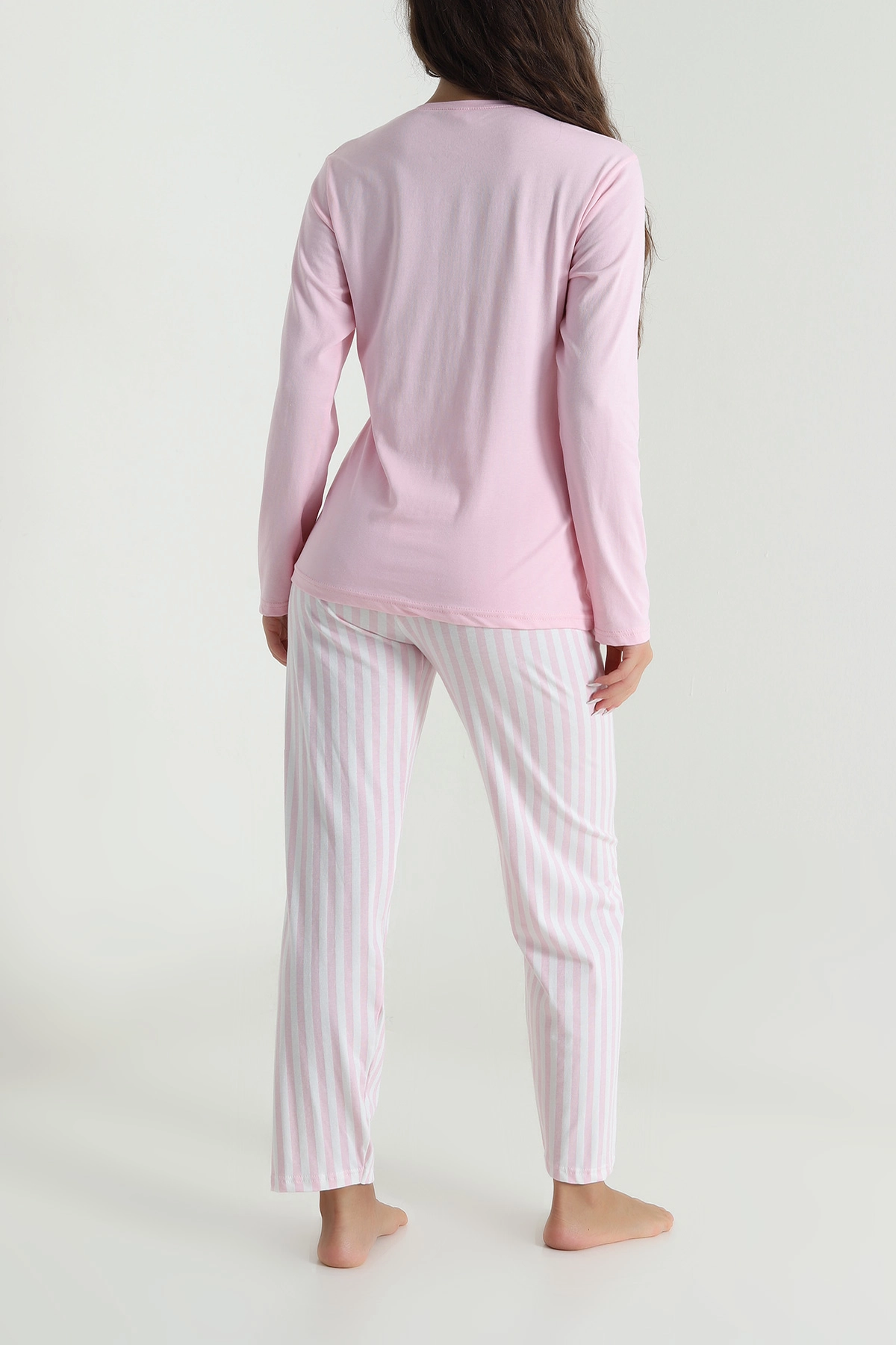 Pembe Baskılı Kadın Pijama Takımı 488223