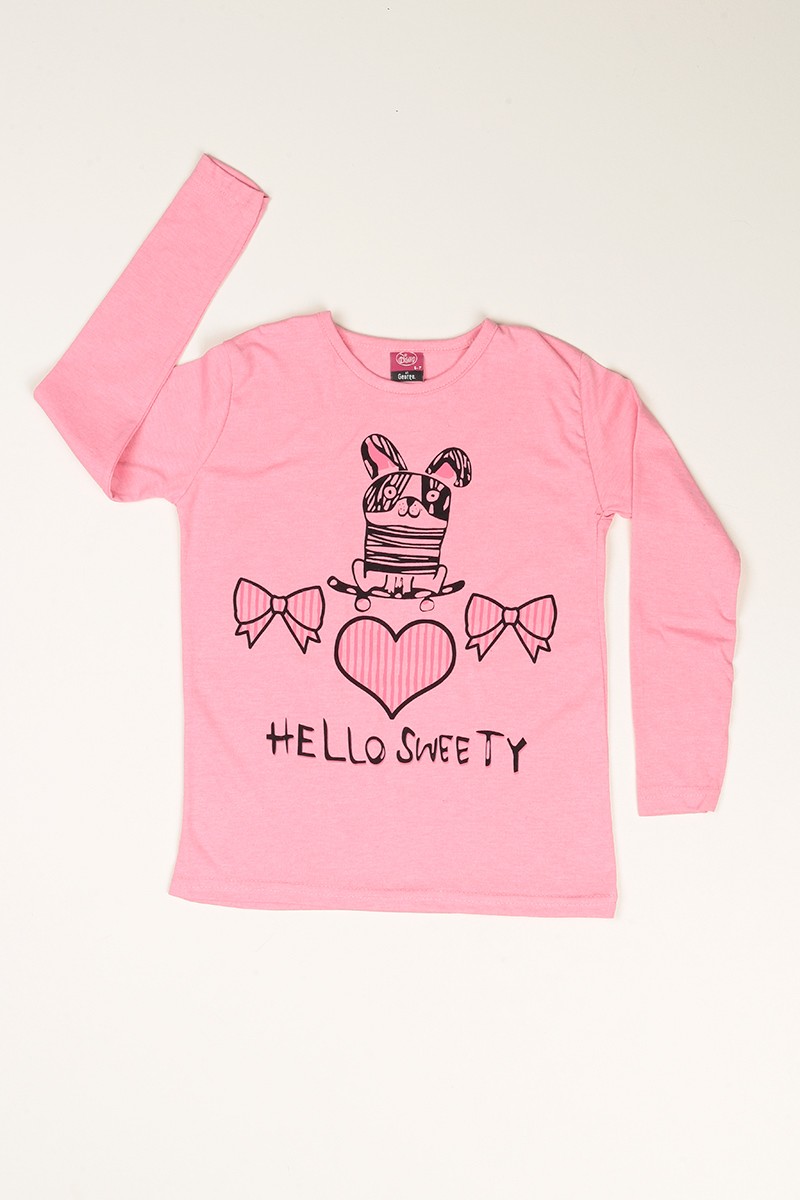 Pembe Baskılı Kız Çocuk Pijama Takımı 77934
