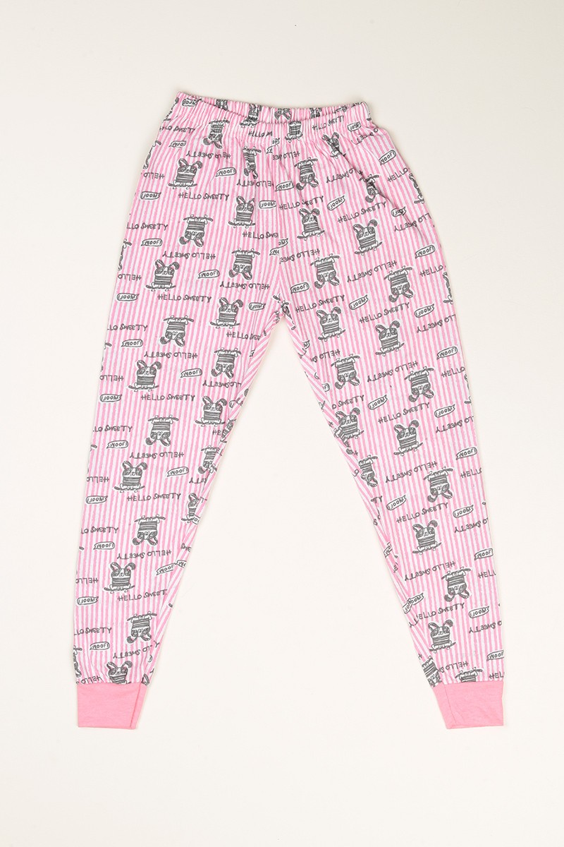 Pembe Baskılı Kız Çocuk Pijama Takımı 77934