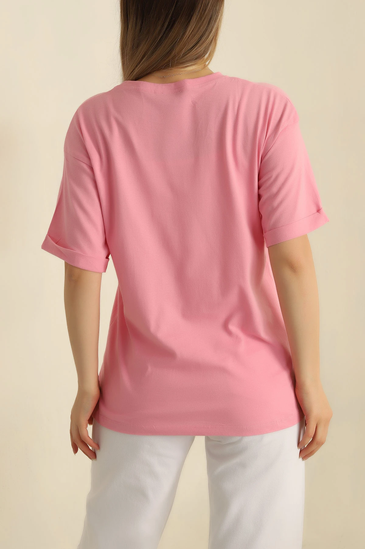 Pembe Baskılı Süprem Bayan Tişört 266338