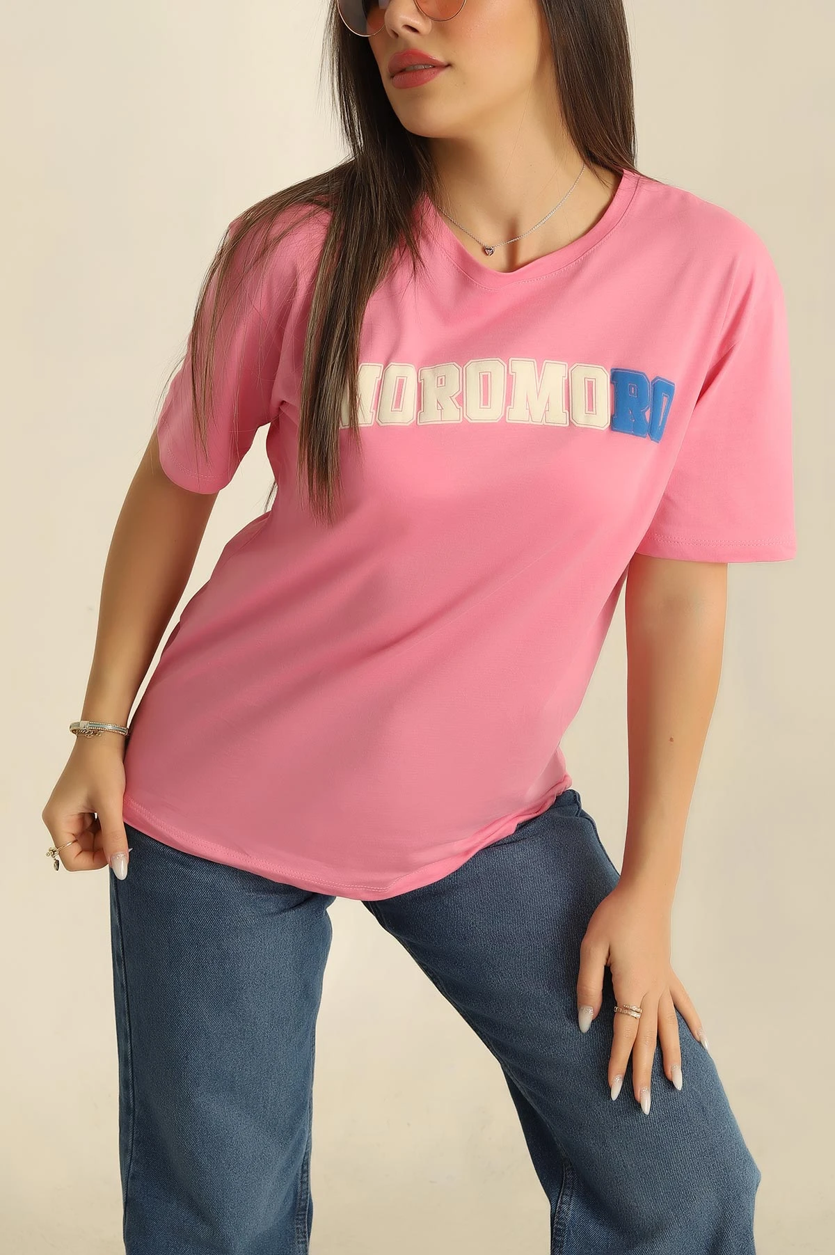 Pembe Baskılı Süprem Bayan Tişört 268484