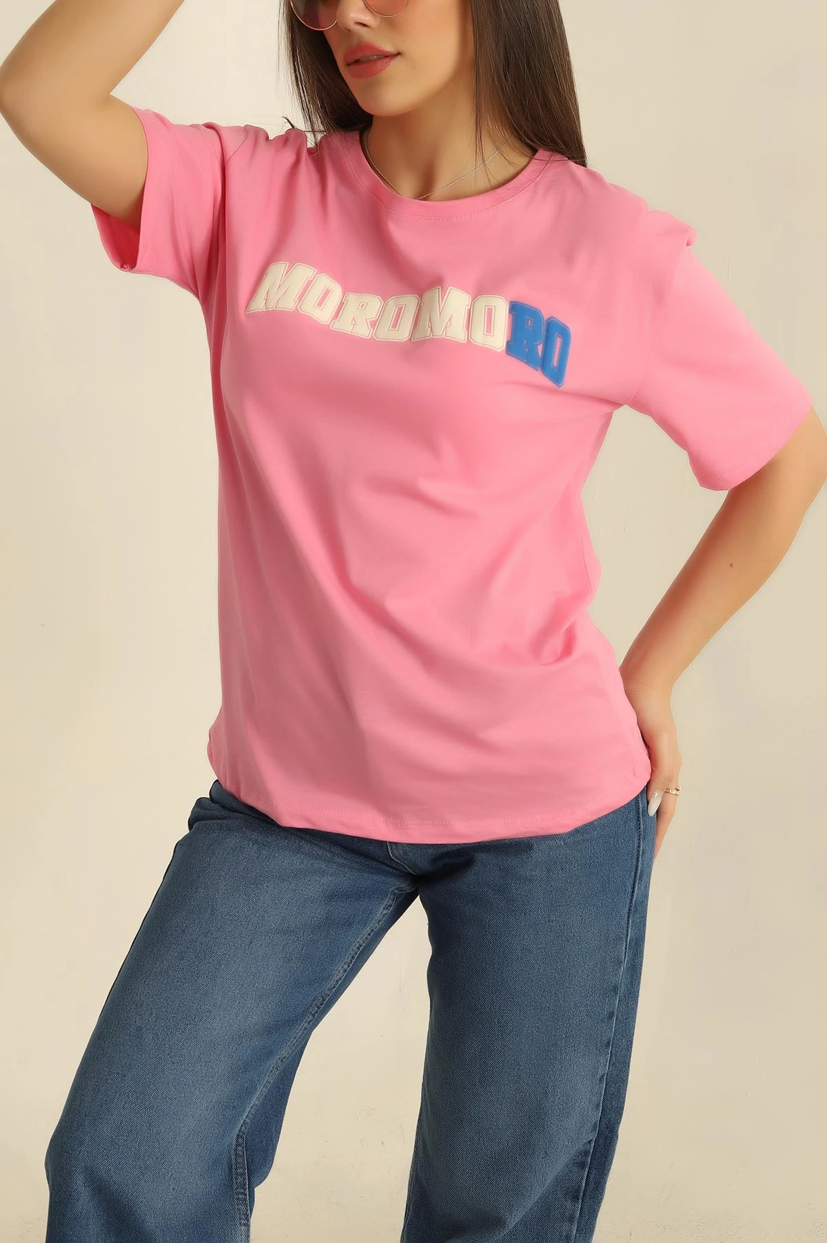 Pembe Baskılı Süprem Bayan Tişört 268484
