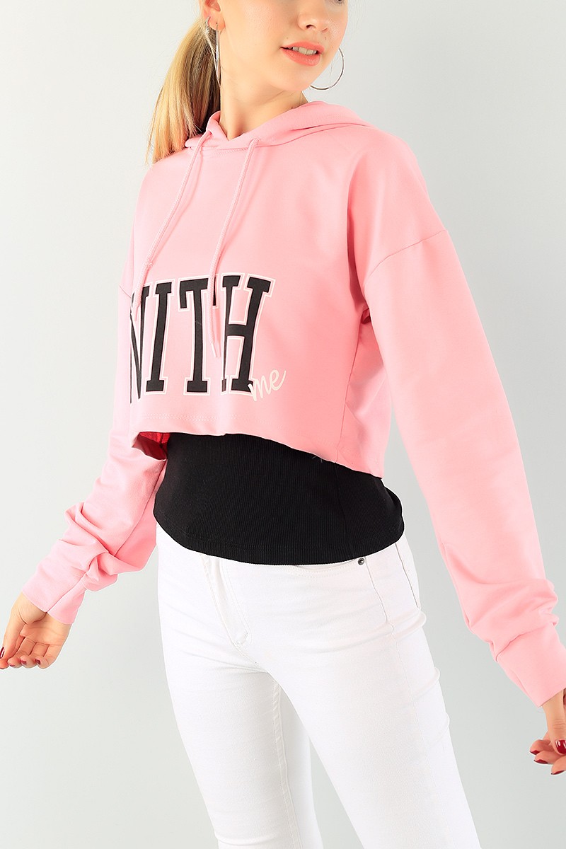 Pembe Baskılı Sweat Askılı Atlet Bayan Takım 74941