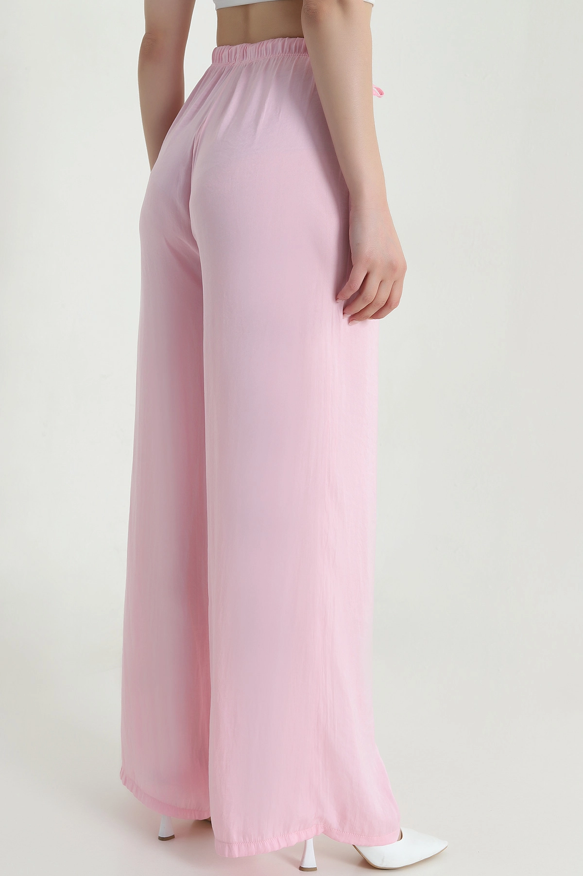 Pembe Bel Lastikli Mika Kadın Pantolon 473511