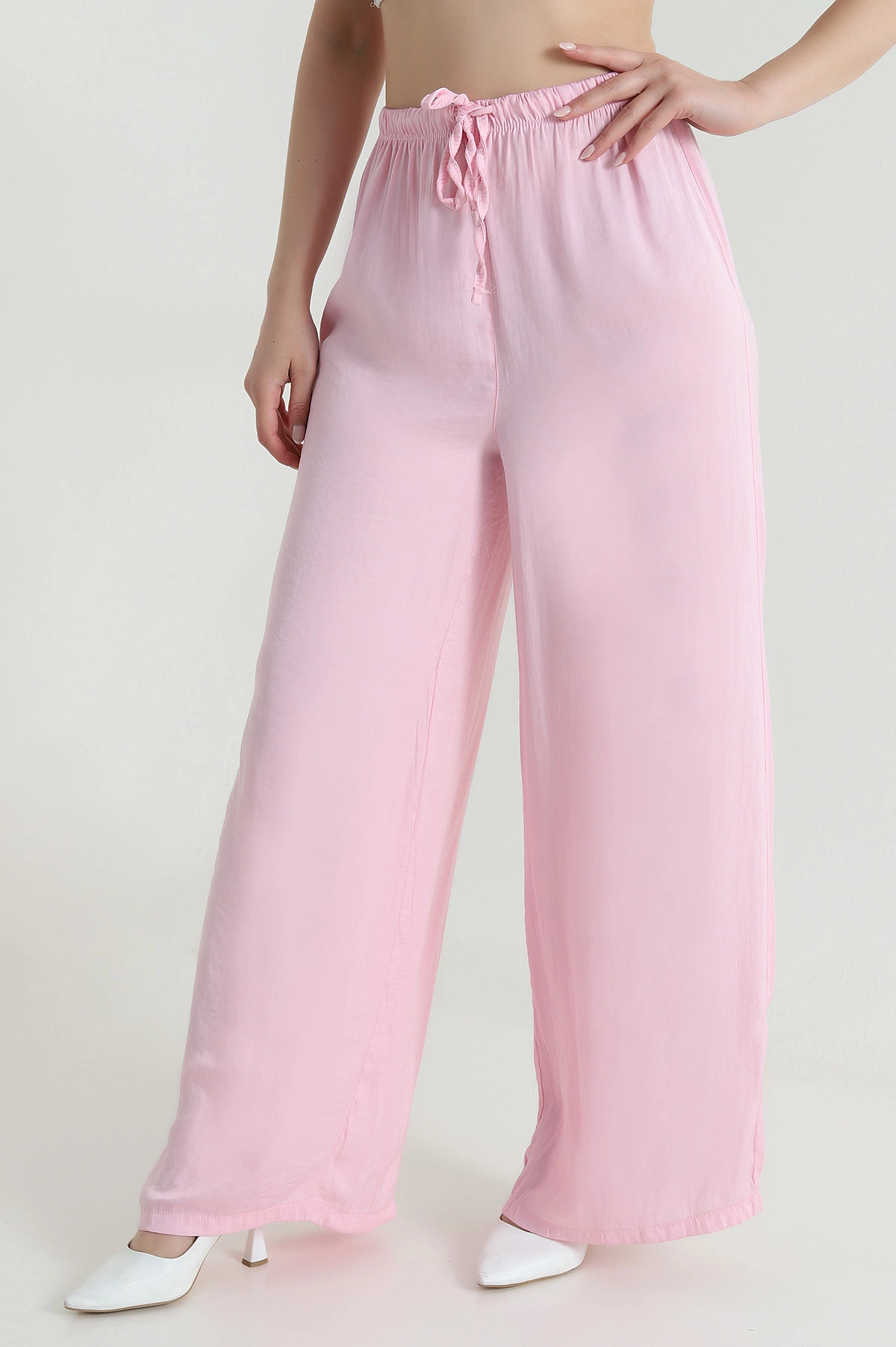 Pembe Bel Lastikli Mika Kadın Pantolon 473511