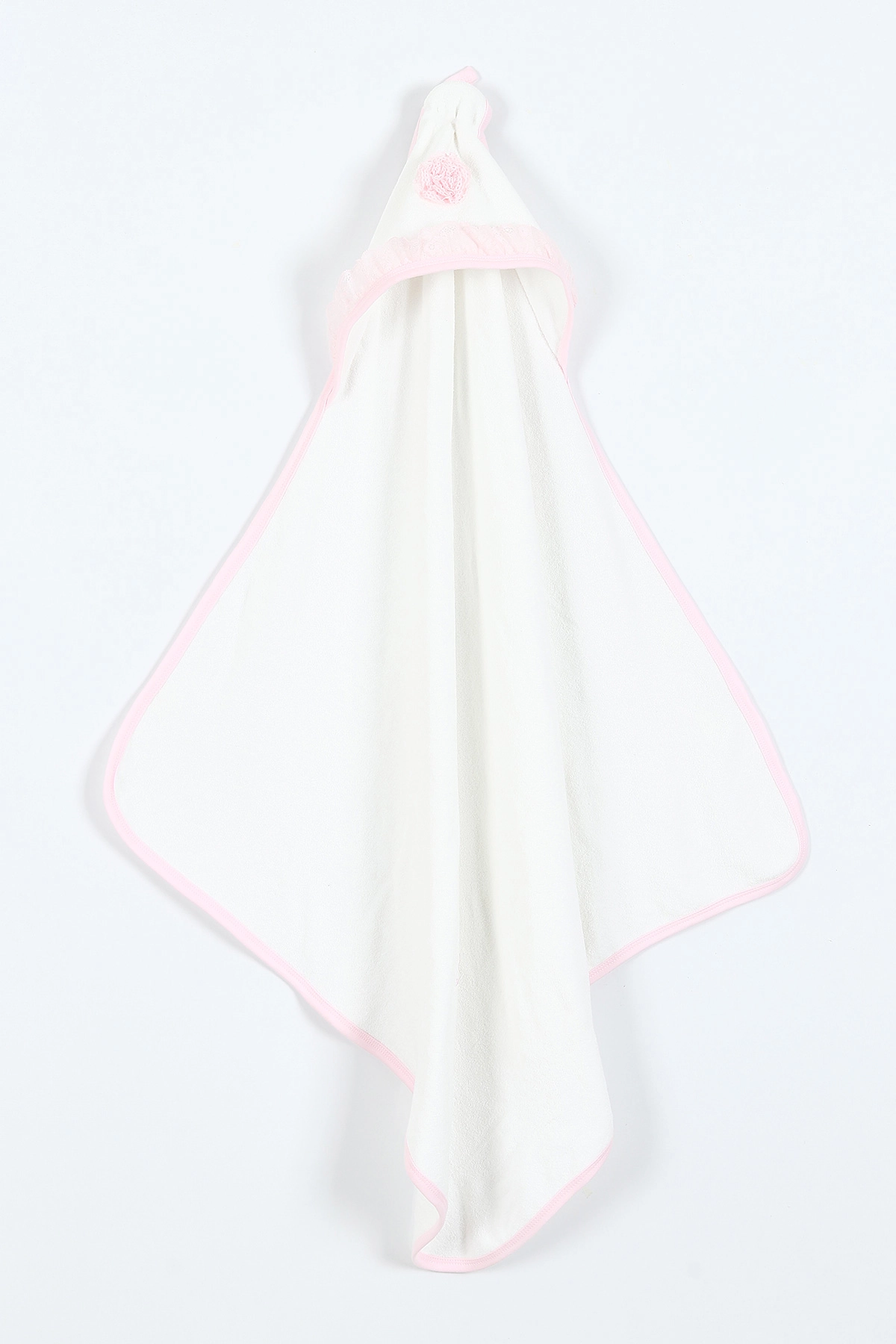 Pembe Beyaz  (En:78 cm Boy:87 cm) Fisto Nakışlı Bebek Havlu Takım 375872