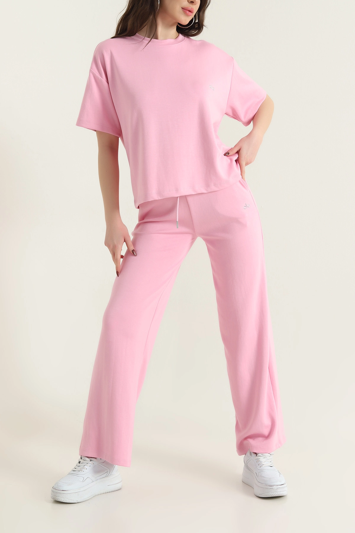 Pembe Bisiklet Yaka Oysho Kadın İkili Takım 435520