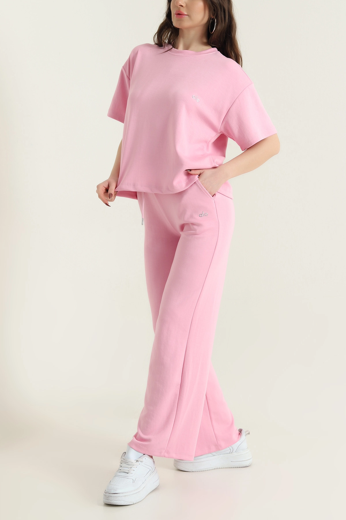 Pembe Bisiklet Yaka Oysho Kadın İkili Takım 435520