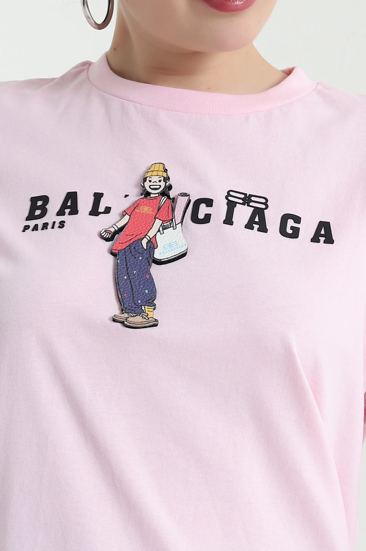 Pembe Bisiklet Yaka Süprem Kadın Tişört 445736