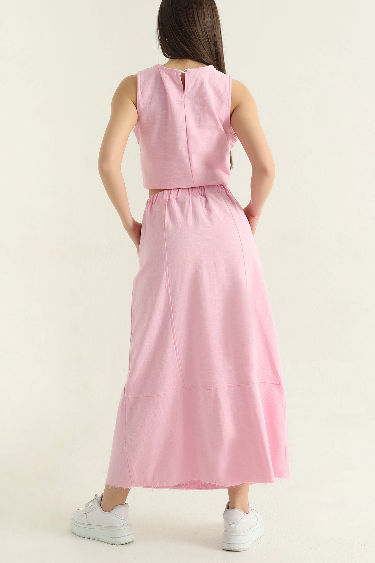 Pembe Bluz Etek Dimi Kadın İkili Takım 353218