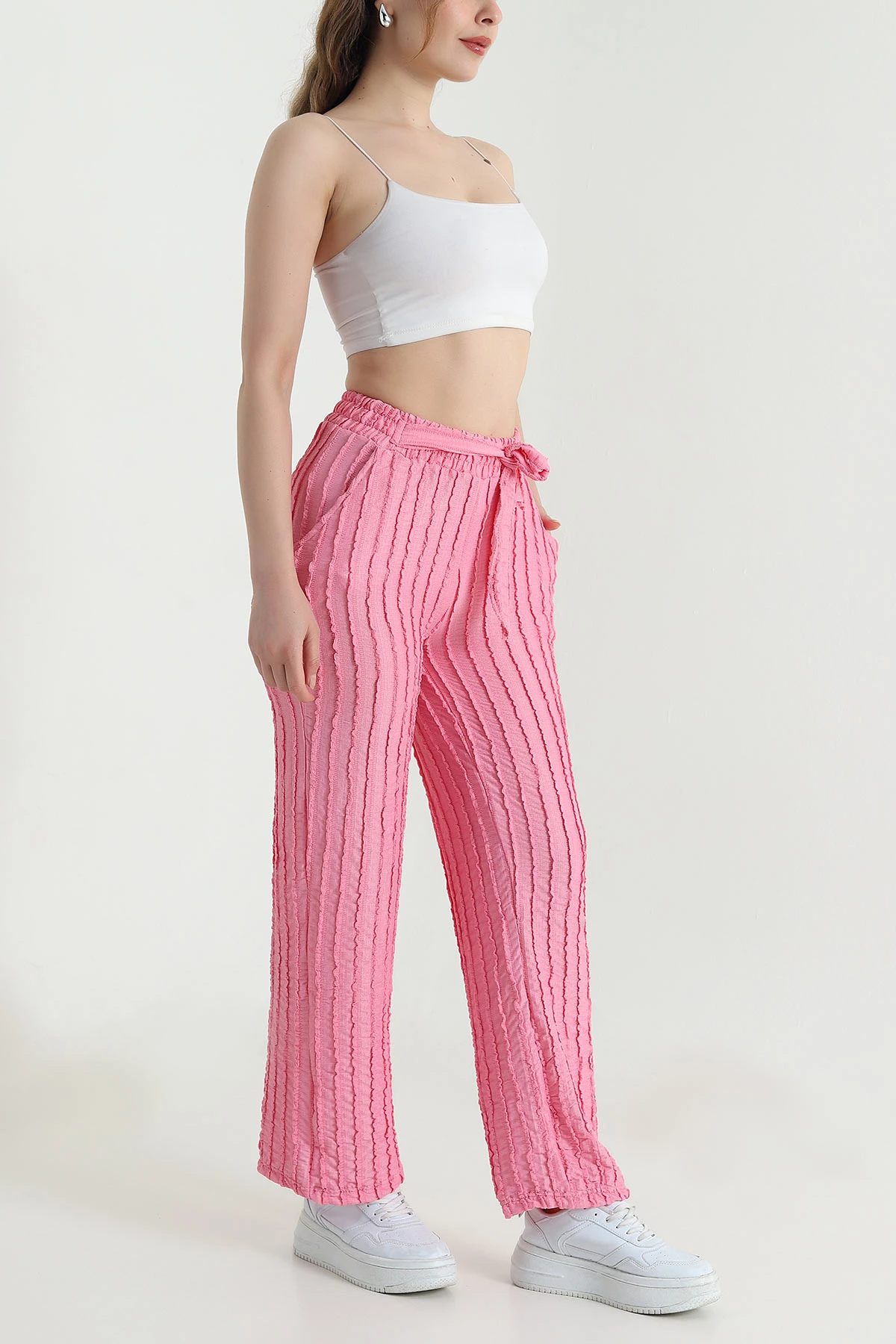 Pembe Bol Paça Toscana Kadın Pantolon 469937