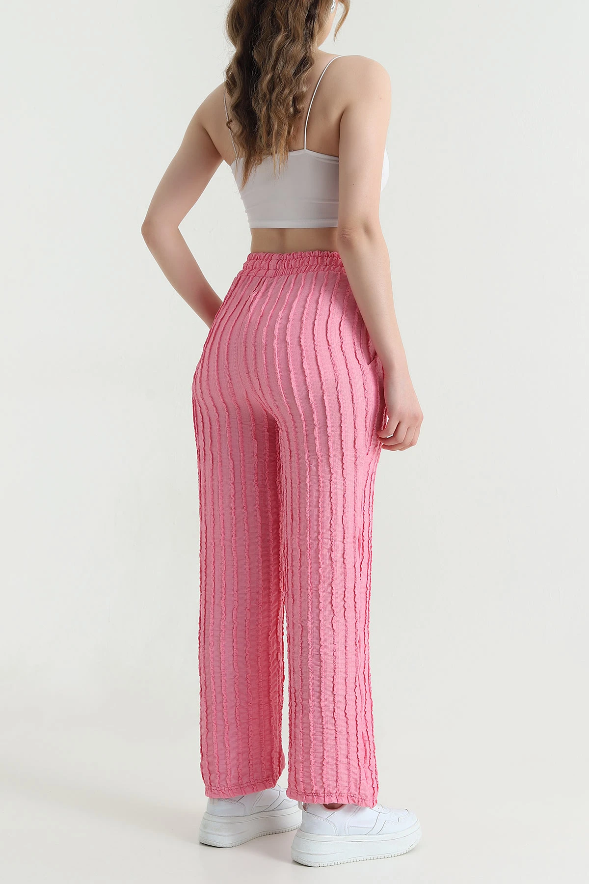 Pembe Bol Paça Toscana Kadın Pantolon 469937