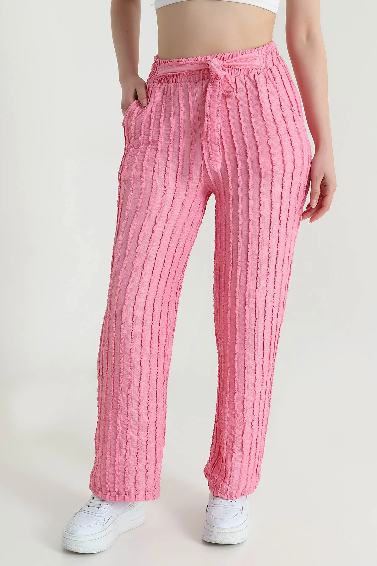 Pembe Bol Paça Toscana Kadın Pantolon 469937
