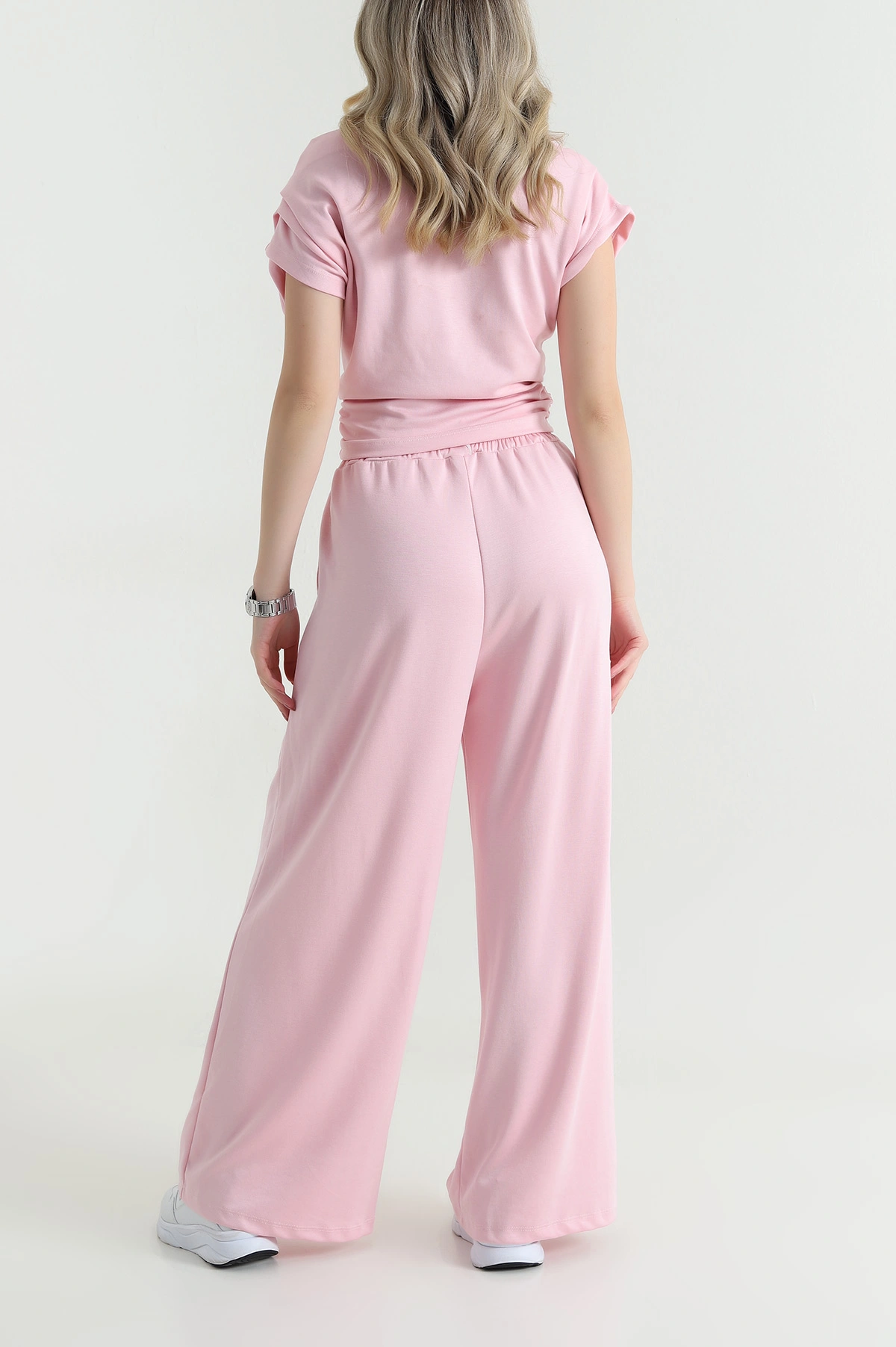 Pembe Büzgülü Modal Kumaş Kadın İkili Takım 467278