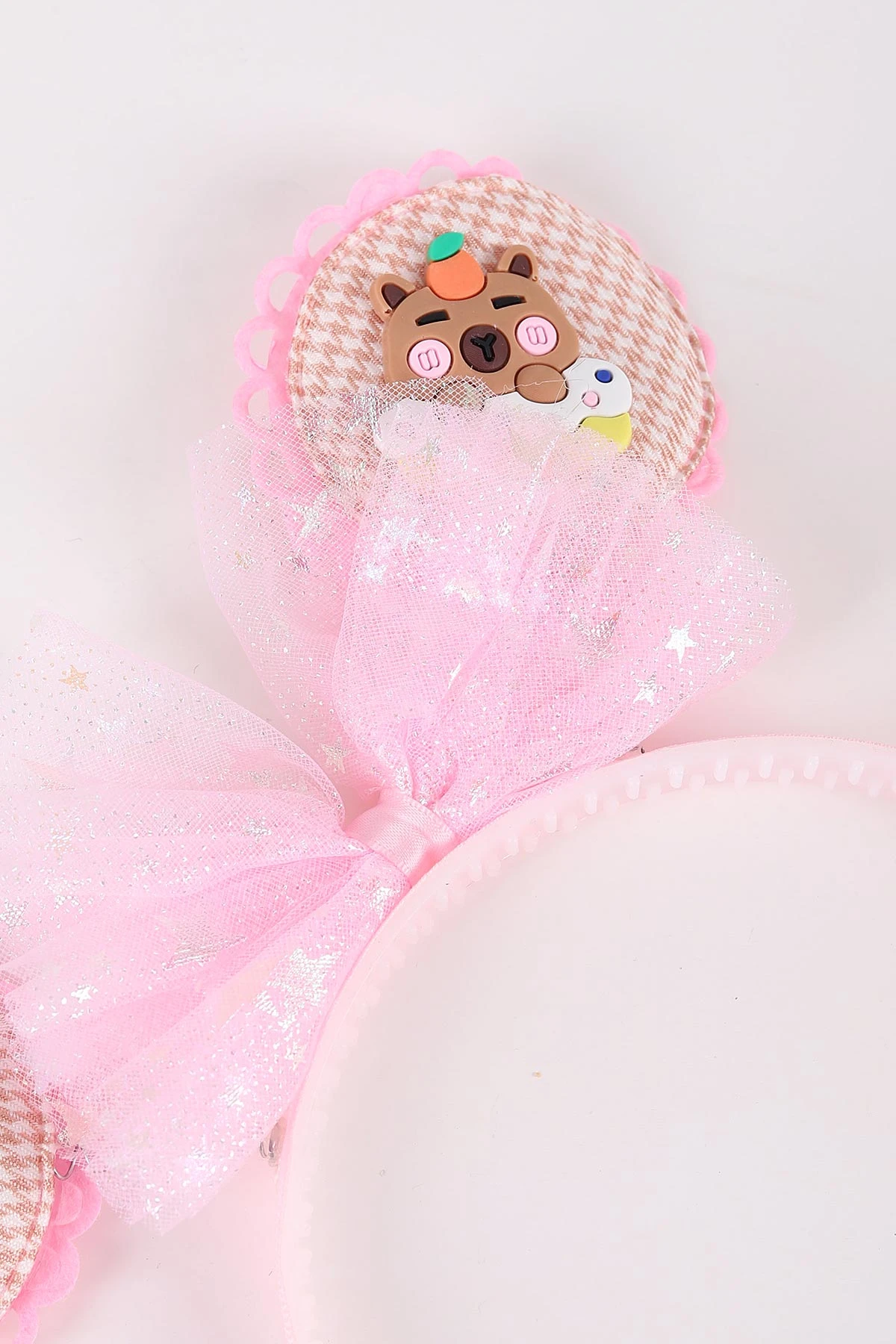 Pembe Capybara Figürlü Kız Çocuk Taç 450426