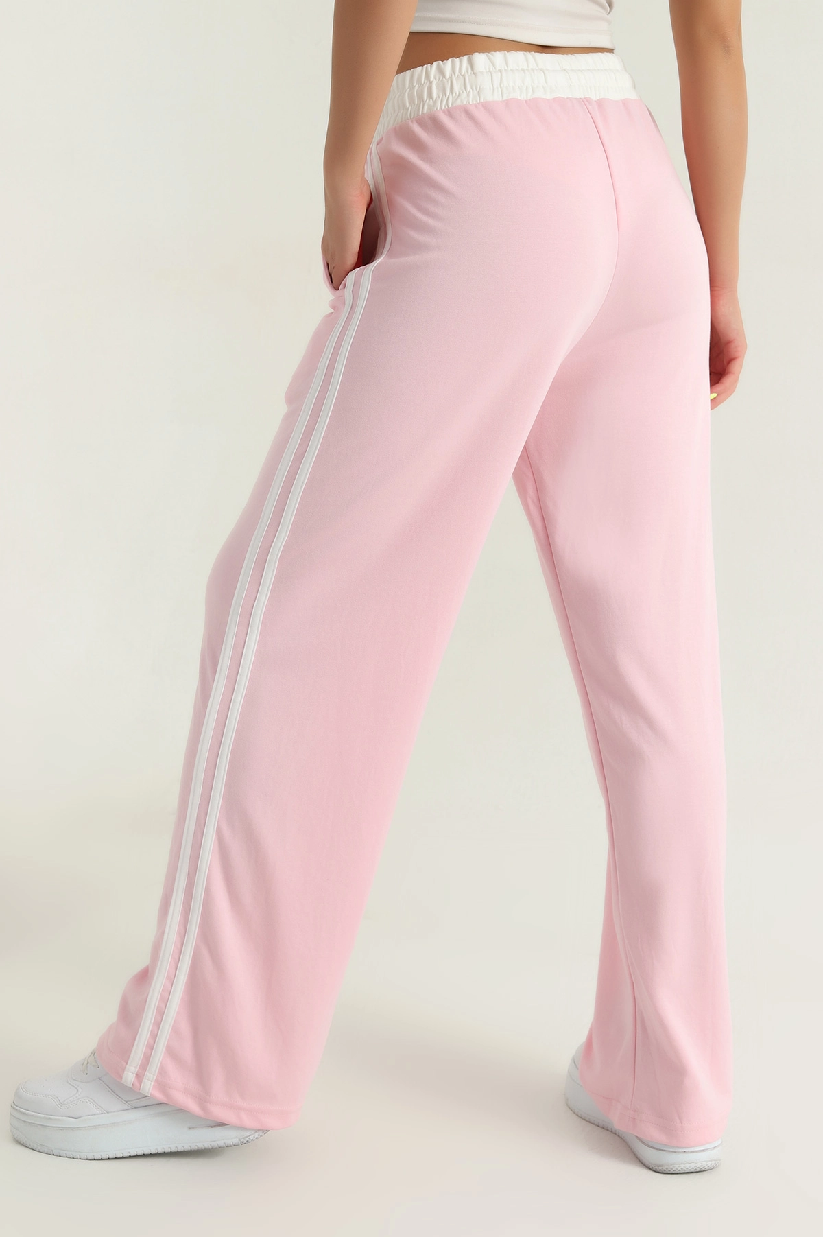 Pembe Cepli Bel Lastikli Modal Kadın Pantolon 391133