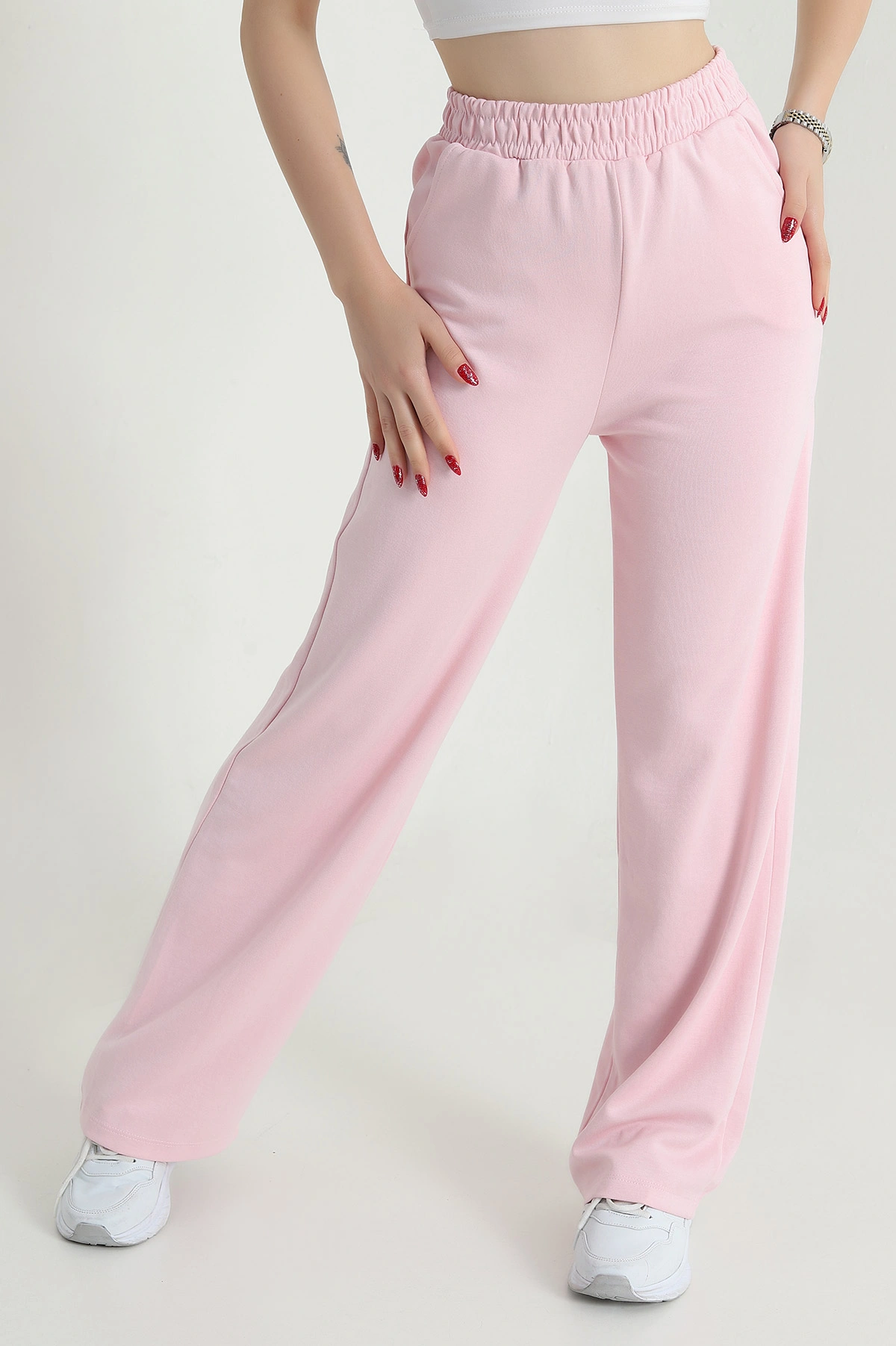 Pembe Cepli Bel Lastikli Oysho Kadın Pantolon 472580