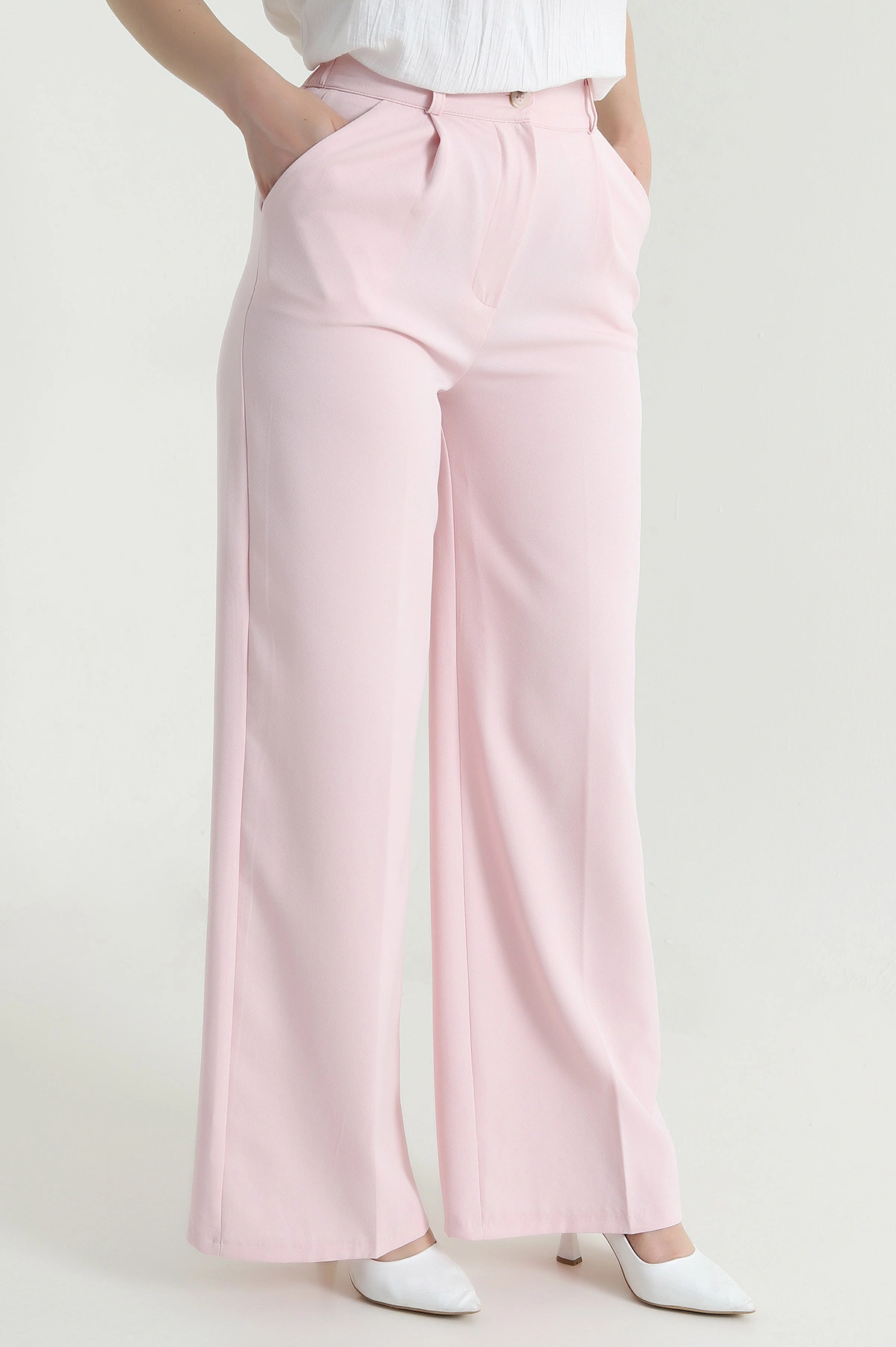 Pembe Cepli Fermuarlı Dabıl Kadın Pantolon 469134