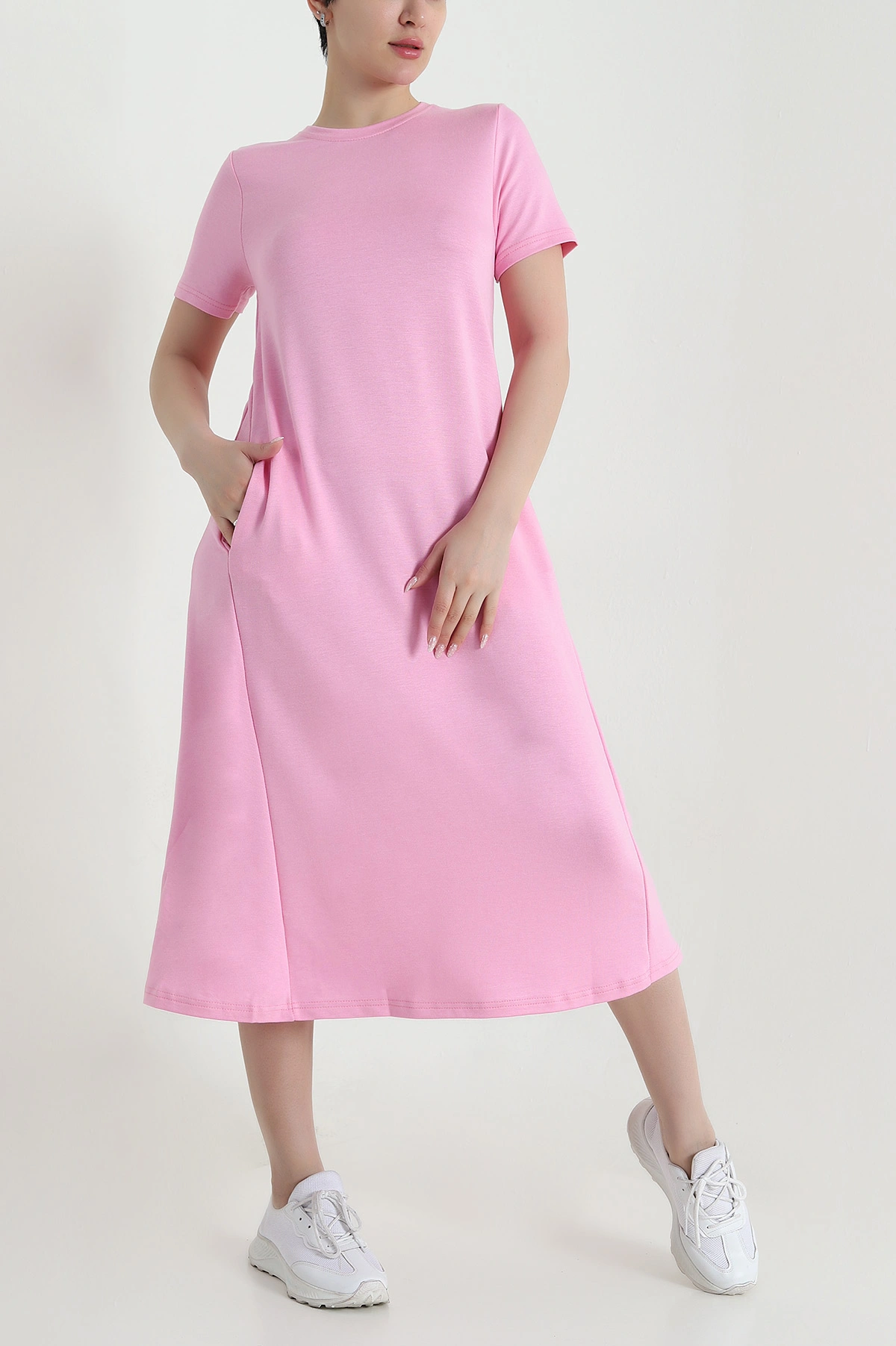 Pembe Cepli Kristal Kadın Elbise 461304