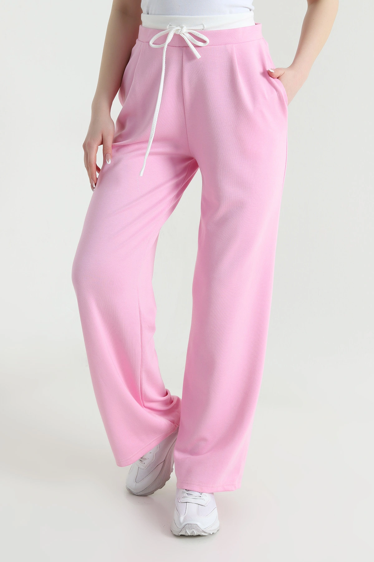 Pembe Cepli Pileli Modal Kadın Pantolon 451588