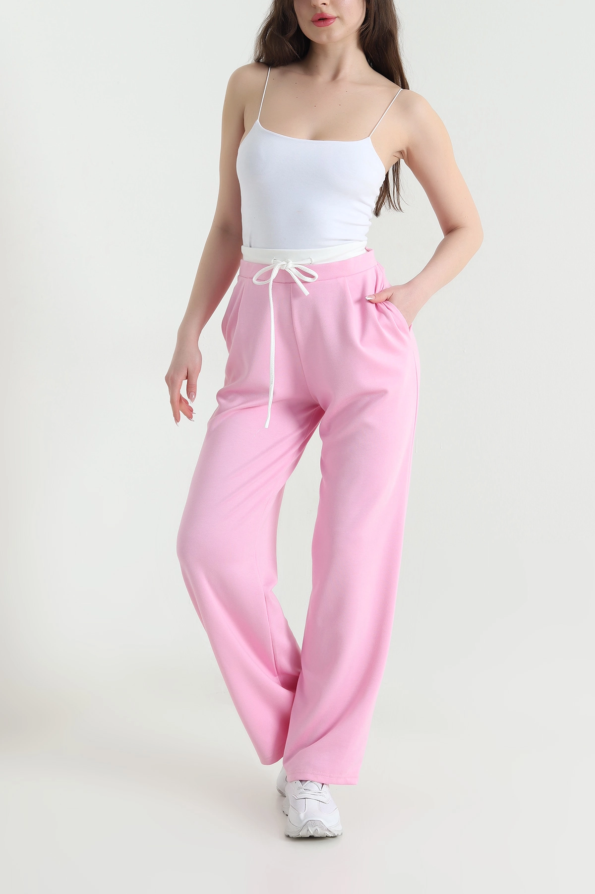 Pembe Cepli Pileli Modal Kadın Pantolon 451588