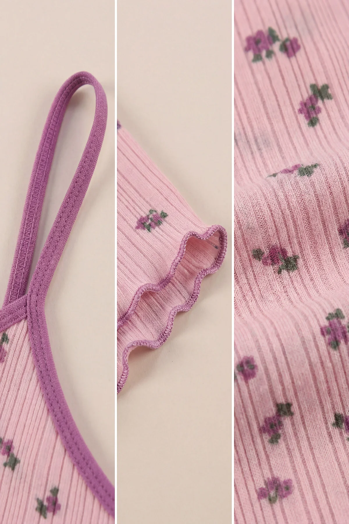 Pembe Çiçek Desenli Kadın Şortlu Pijama Takımı 439998