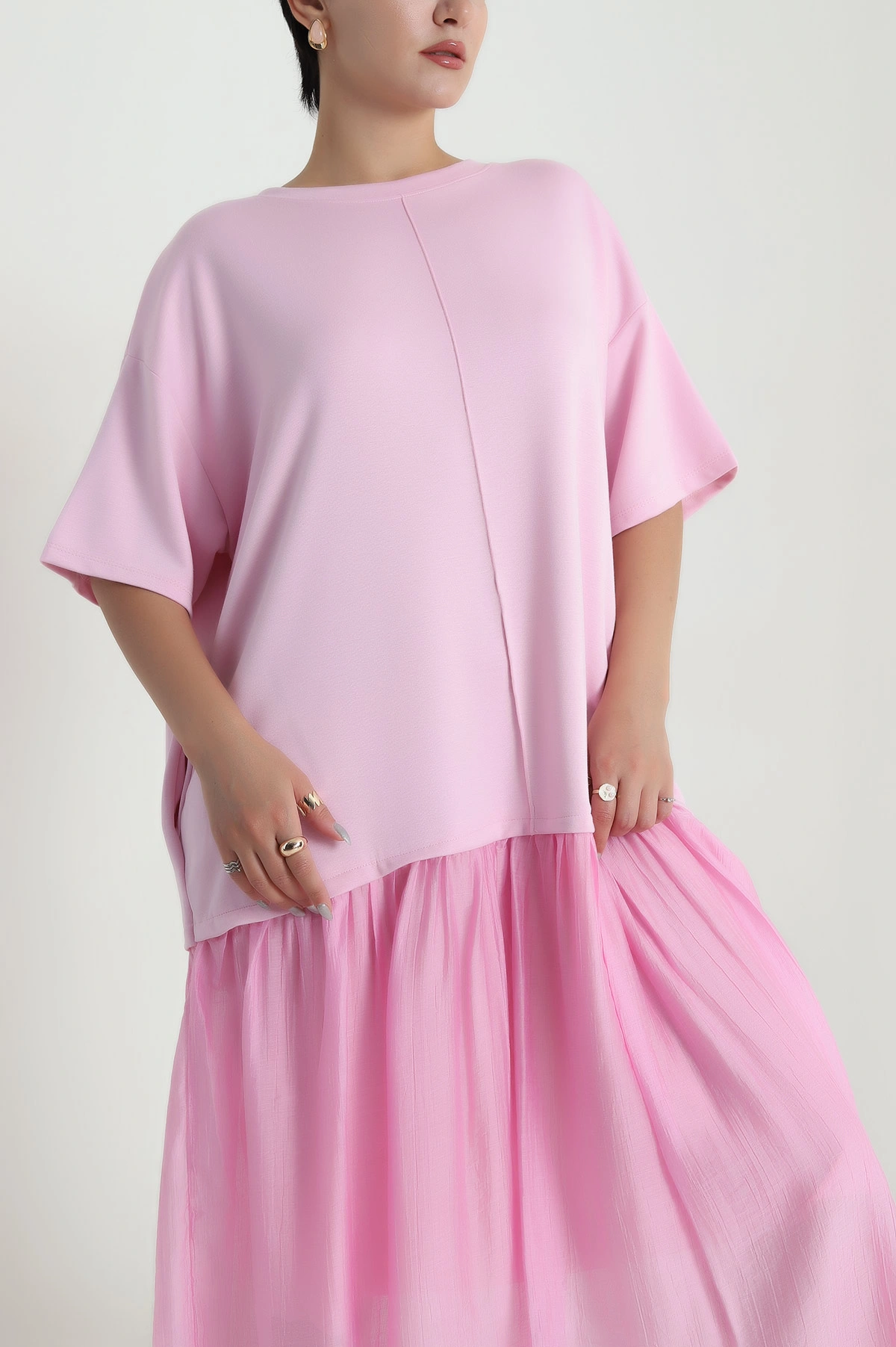 Pembe Çimalı Garnili Oysho Kadın Elbise 481950