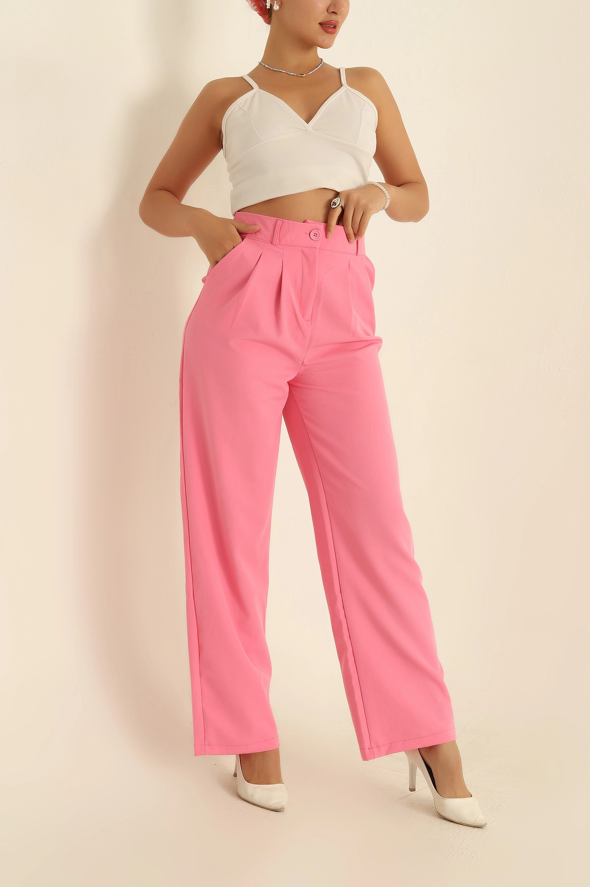 Pembe Dabıl Palazzo Bayan Pantolon 283234