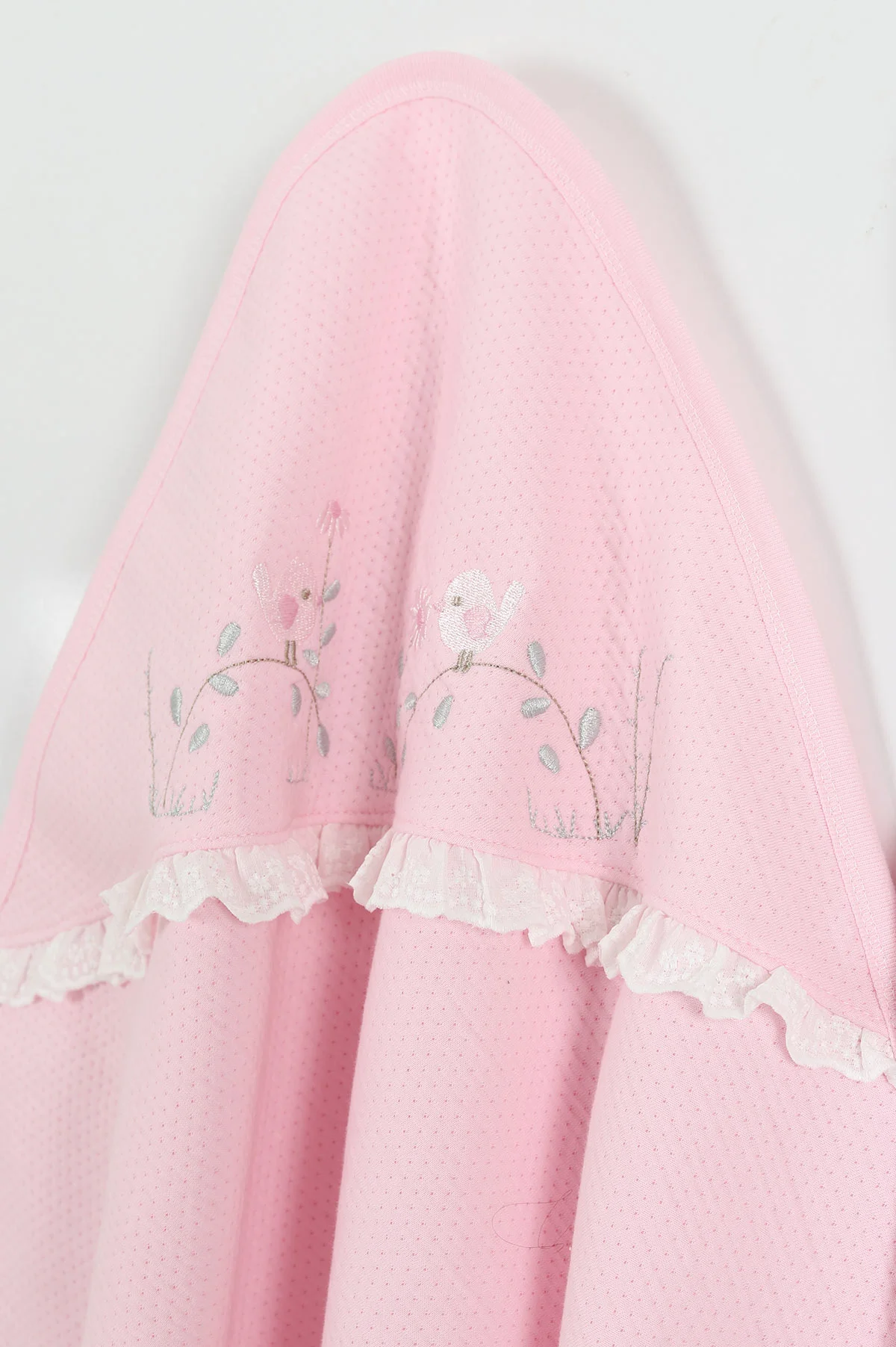 Pembe Dalda Kuş Nakışlı 3'lü Bebek Alt Açma Seti 427774