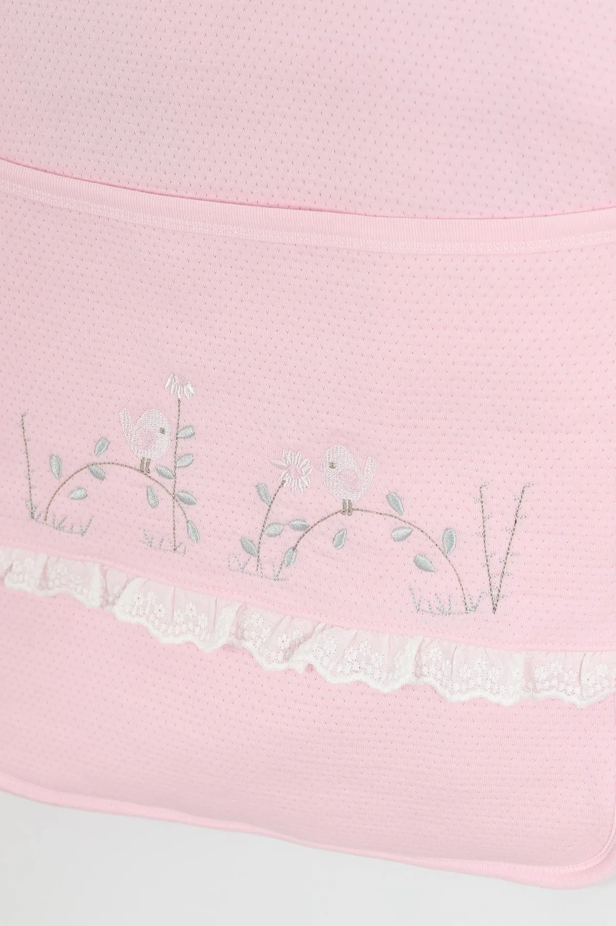 Pembe Dalda Kuş Nakışlı 3'lü Bebek Alt Açma Seti 427774